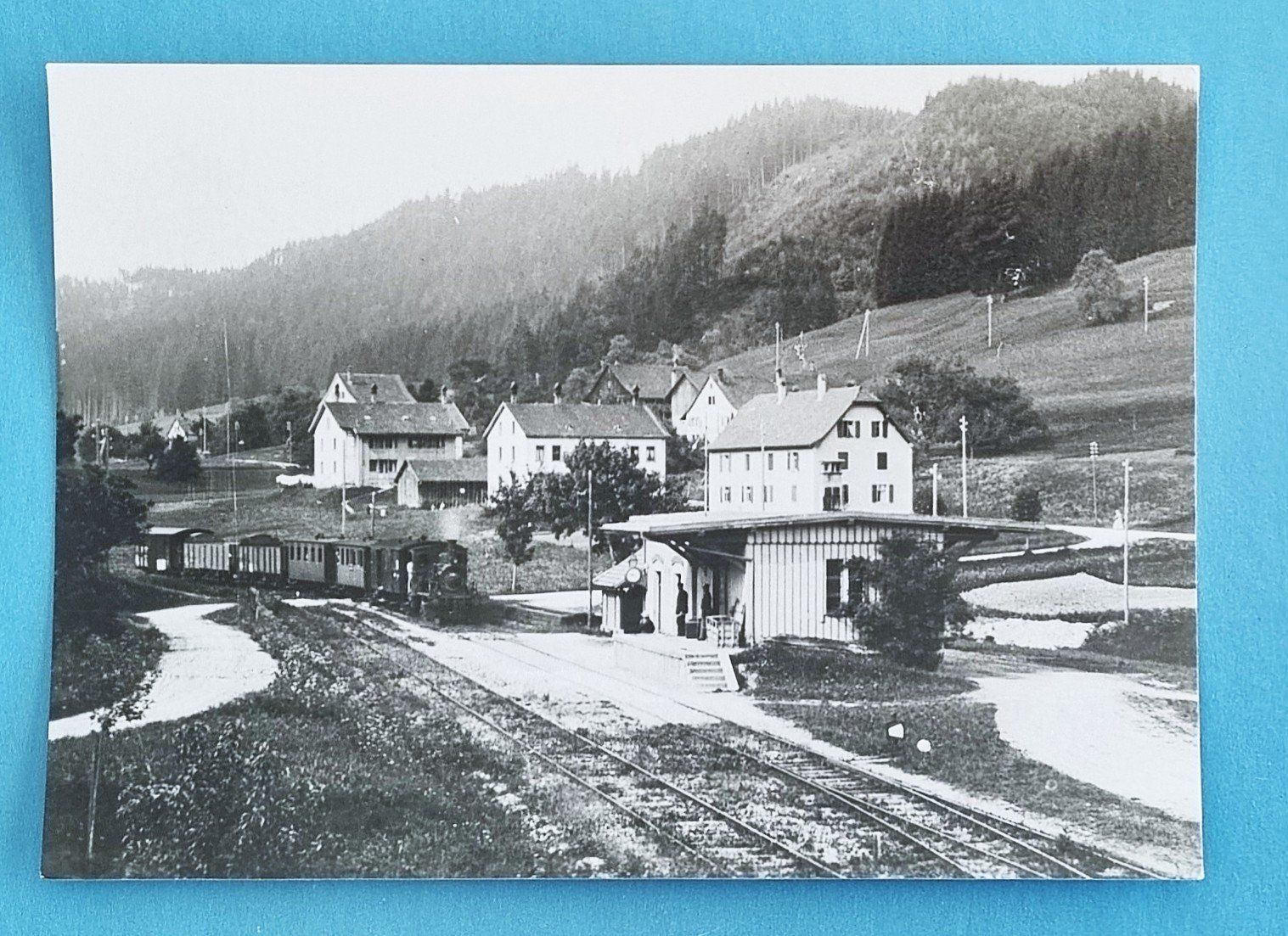 Cartoline postali: Neuthal - Station - Einfahrt des Dampfzuges - UeBB Bahn – Usato da Rothrist venduto da RROENK