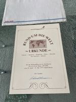 Rund um die Welt Urkunde Balair 1979