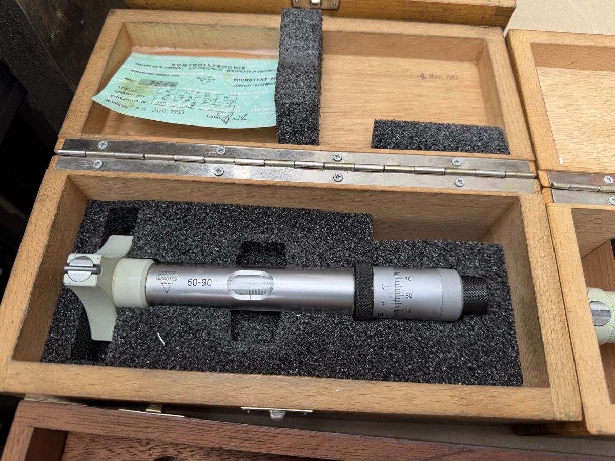 Misurare: Posten diverse Präzisionsmessgerät Micrometers Set, Holzbox – Usato da Necker venduto da liq24 6