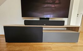 TV Möbel / Lowboard 190 cm Anthrazit-Holz – viel Stauraum