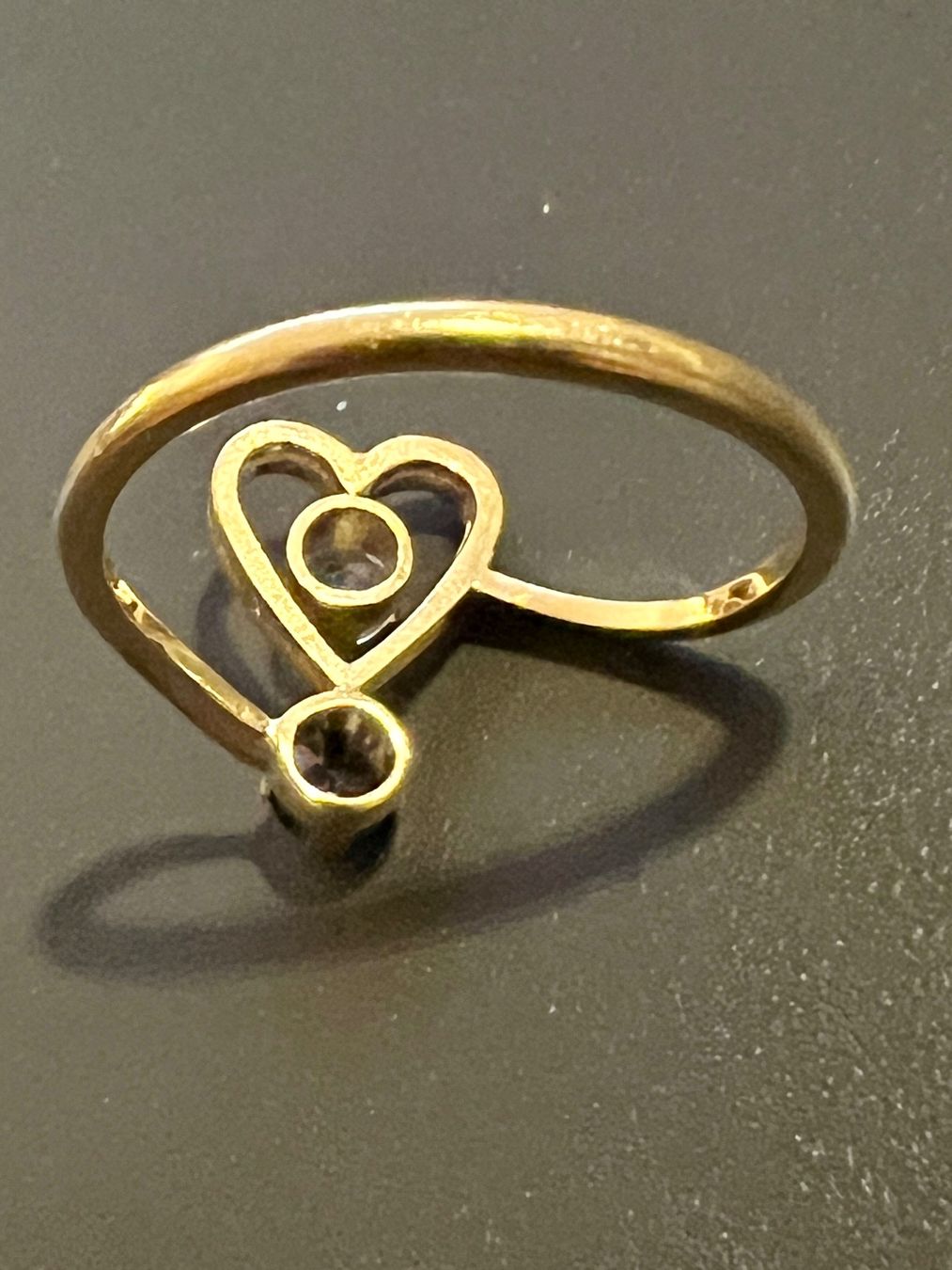 Anelli: Gold-Ring 18K mit Saphir und Herzstein – Usato da Chur venduto da Penting1935 6