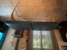 Massageliege klappbar blau Holzgestell L180cm B70cm guter Zu