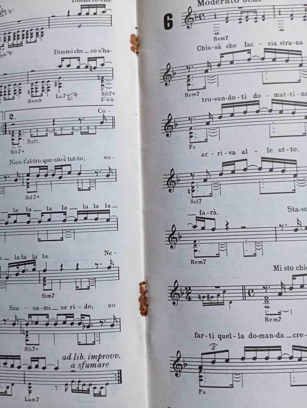 Libri: Lucio Battisti "la batteria, il contrabasso ecc." Songbuch – Usato da Neuenhof venduto da Cassiopala 2