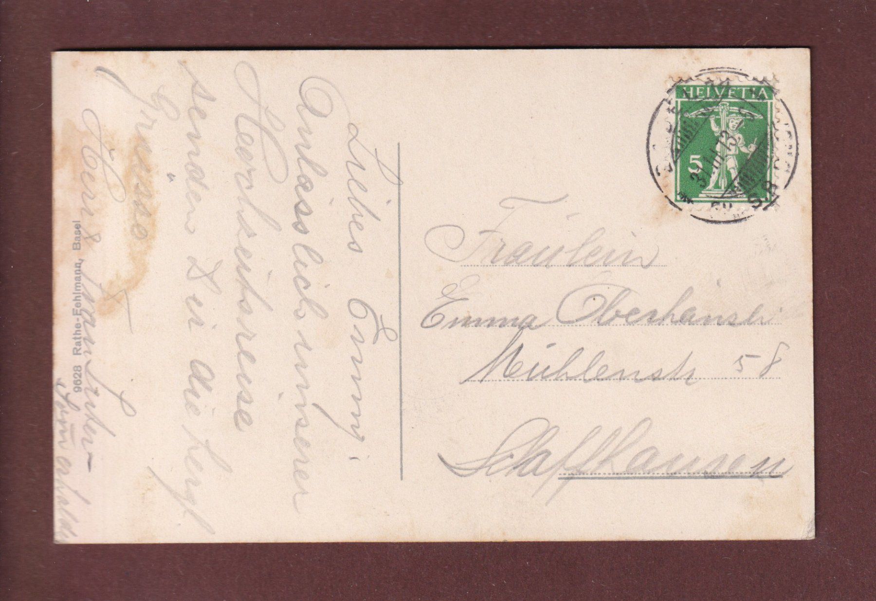 Cartoline postali: BASEL - Wettsteinbrücke - 1913 – Usato da Pully venduto da nicecards 1