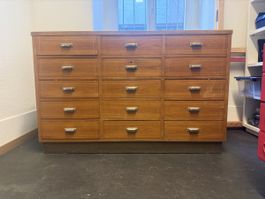 Kasse Theke Schubladenschrank Holz Vintage