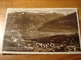 Karte Montana, Vue sur la Plaine de Rhone, 1930. o Montana