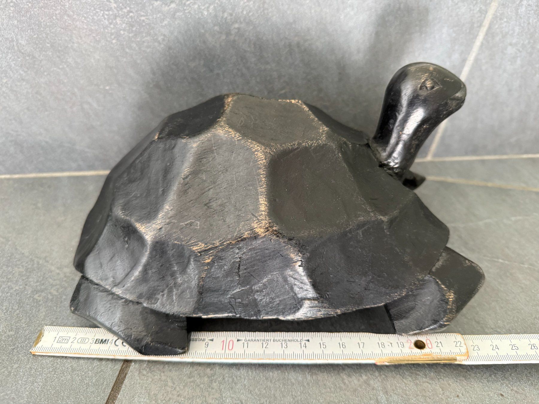 Statuette: grosse  Schildkröte  Holz  handgeschnitzt  Dekoration Turtle – Usato da Subingen venduto da ArtBead 7