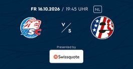 ZSC : Rapperswil Freitag 16.10.2026 | Stehplatz HEIM