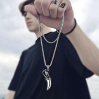 SOLDE Collier pendentif griffe d'acier inoxydable pour homme