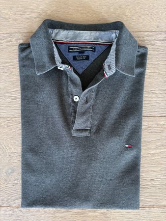 Polo-Shirt von Tommy Hilfiger, Gr. M, dunkelgrau