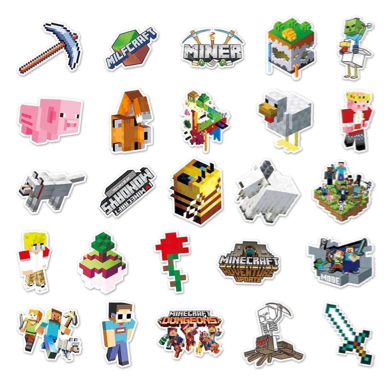 Sticker: Lot de 50 autocollants Minecraft – Nuovo e nell'imballaggio originale da Gurmels venduto da shopathome 1