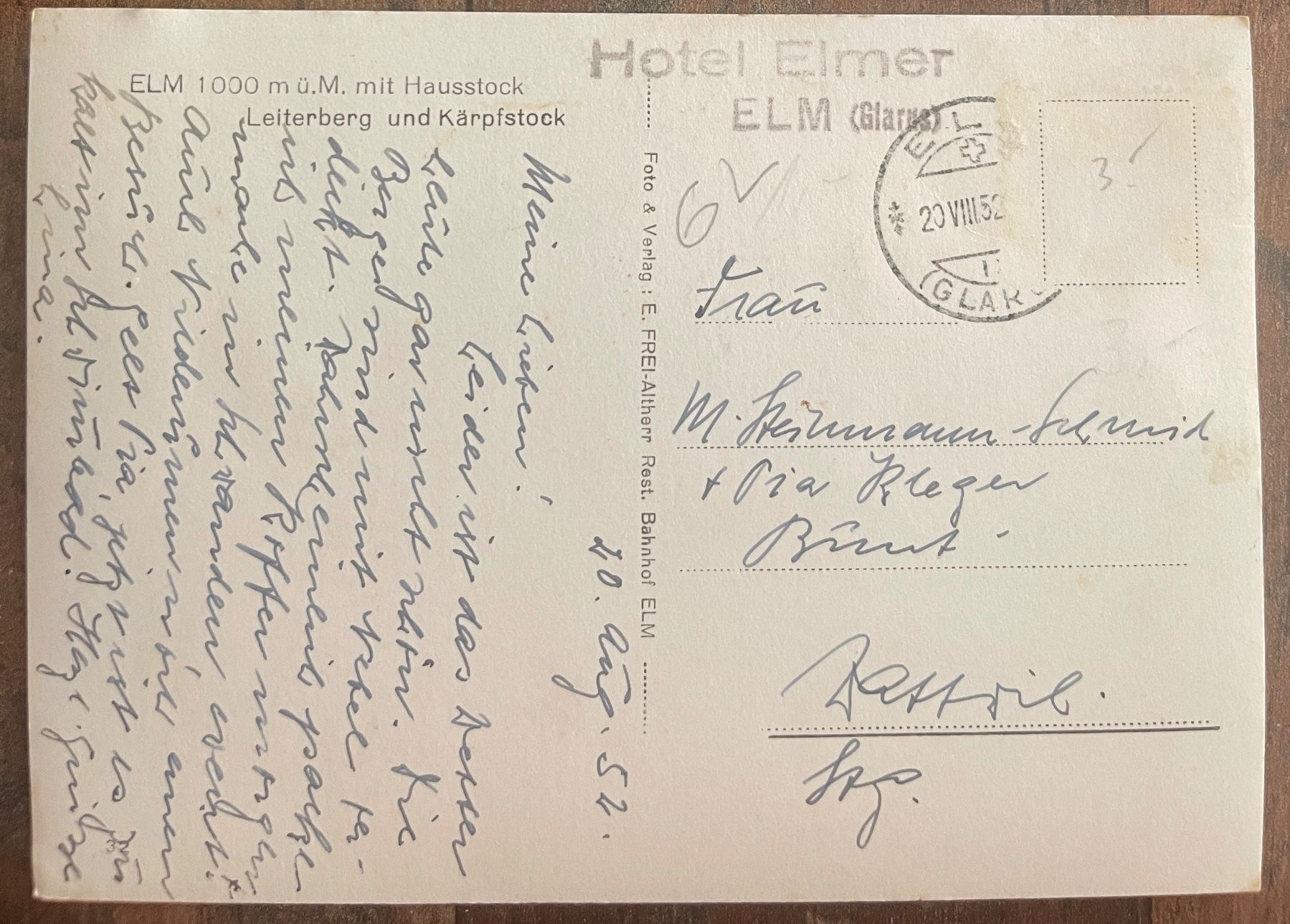 Cartoline postali: ELM - 1950 – Usato da Lutry venduto da Ediego 1