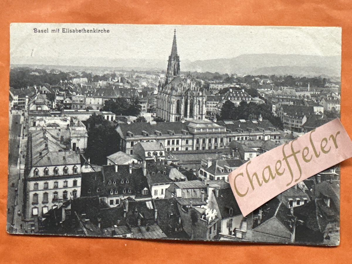 Cartes postales: 1906 Basel mit Elisabethkirche  – D'occasion à Zürich par Chaeffeler