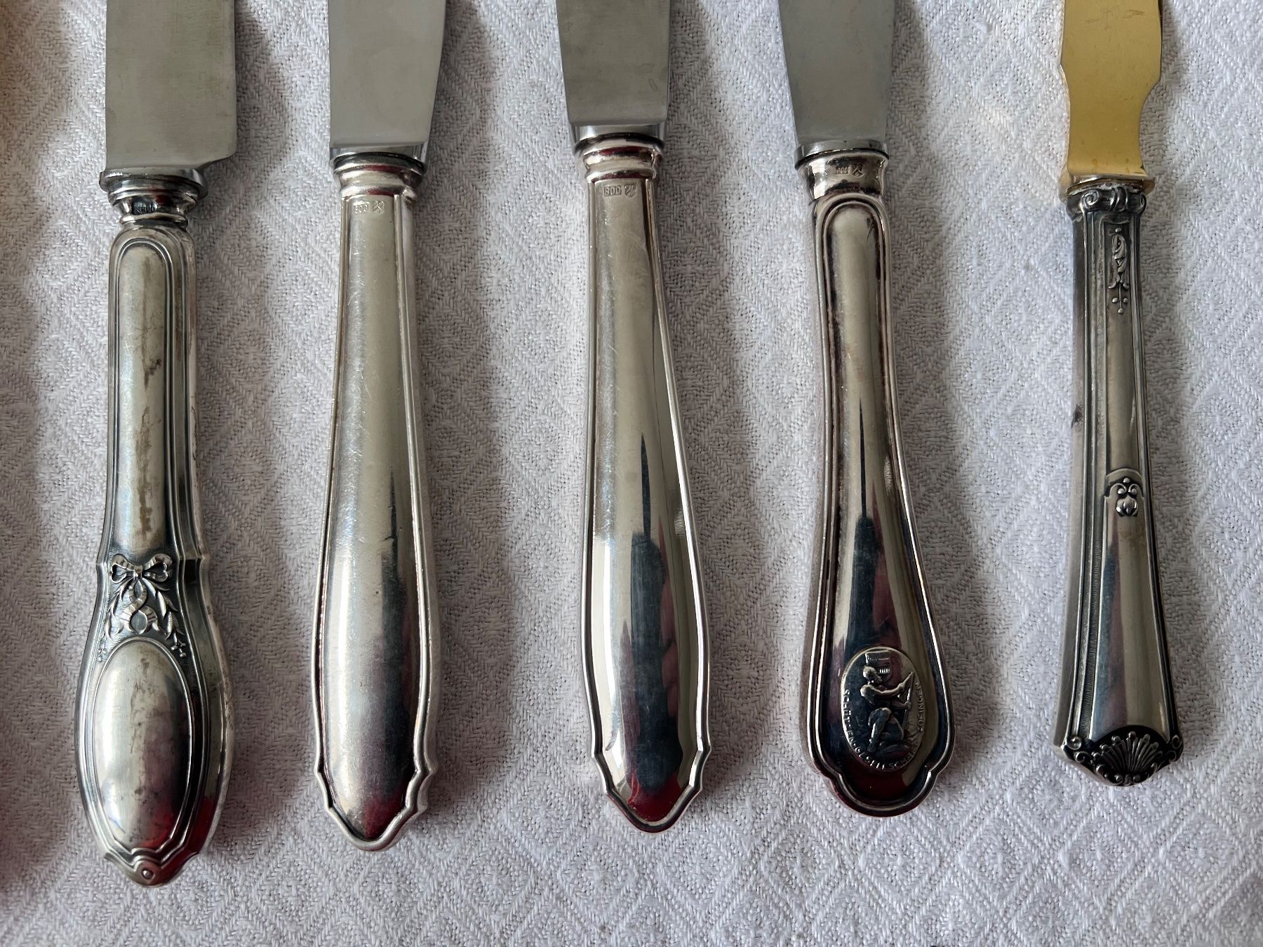 Posate: 7 Jezler Messer Griffe Silber 800 – Usato da Münchenbuchsee venduto da Volver64 7