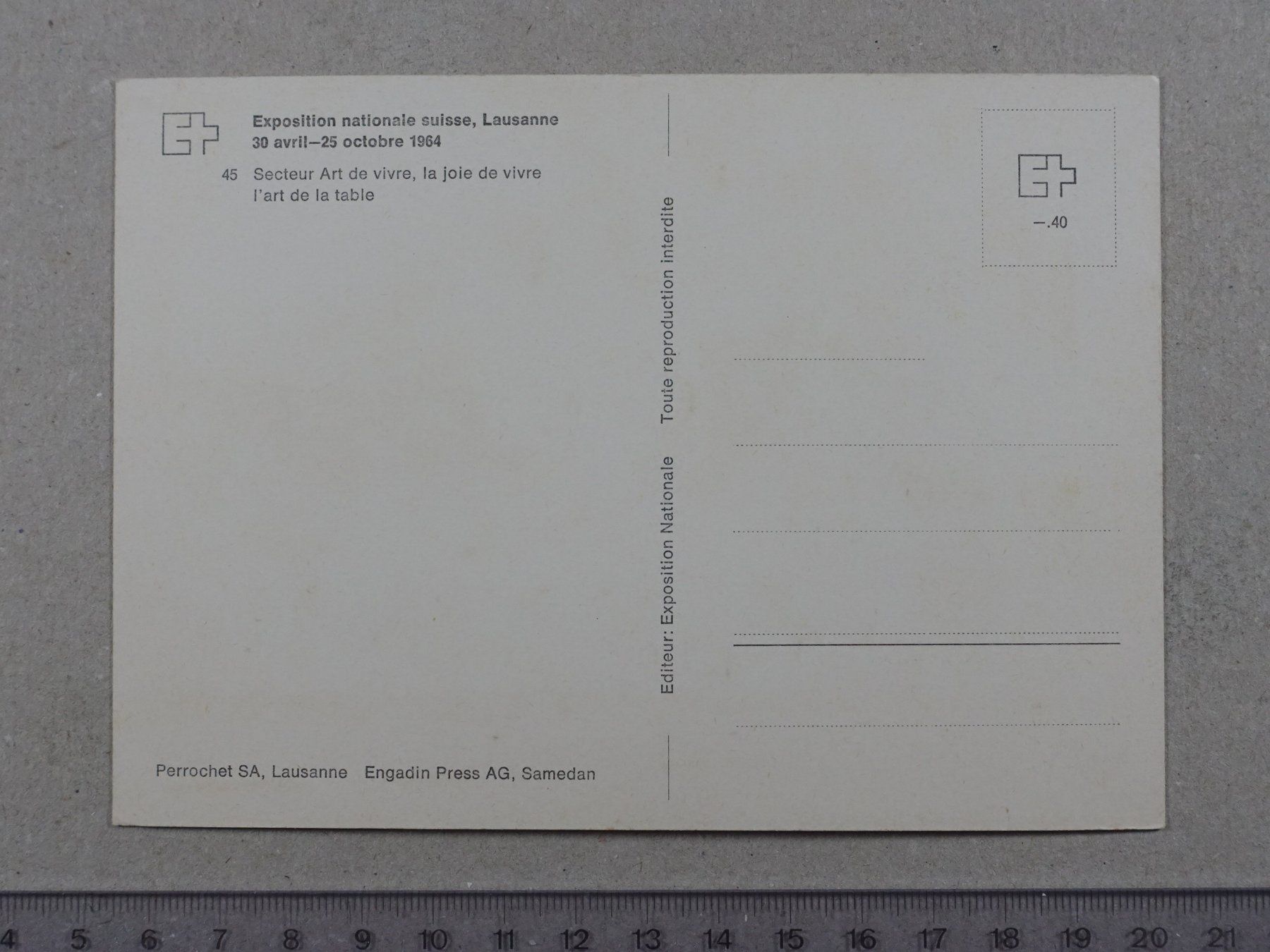 Cartoline postali: Lausanne, Expo 1964 – Usato da Lenzburg venduto da fh1 1