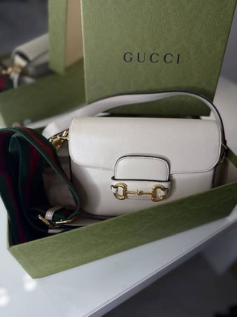 Gucci Horsebit Tasche 1955 Bag Weiss Damentasche