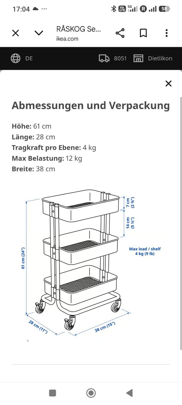 Carrelli di servizio: Rollwagen Metall IKEA Türkisblau – Usato da Zürich venduto da Jul69 4