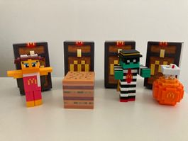 4 figurines Minecraft McDonald's 2025 Happy Meal Mcdonalds