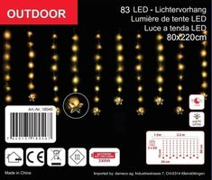 Lichtervorhang Outdoor, Total 11 Stränge mit Total 83 LED