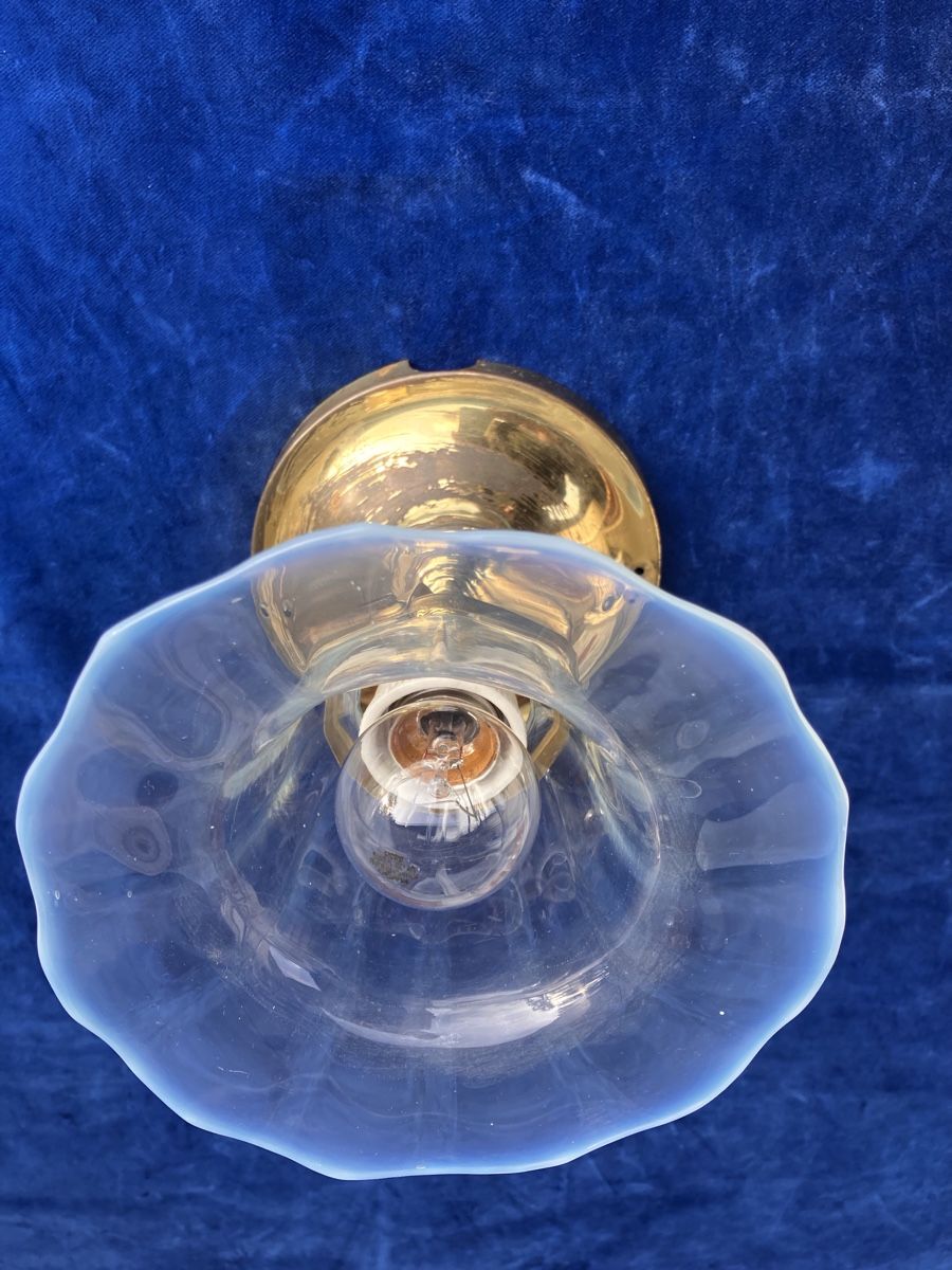 Lampadari & plafoniere: Deckenlampe Jugendstil Messing mit spezzielle Opalinglas – Usato da Zürich venduto da otomado 6