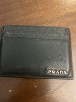 Prada Kartenetui/Portemonnaie Schwarz Leder Top Zustand