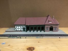 H0 Modellbahnhof-Gebäude, Bahnhof, vintage, Rarität!