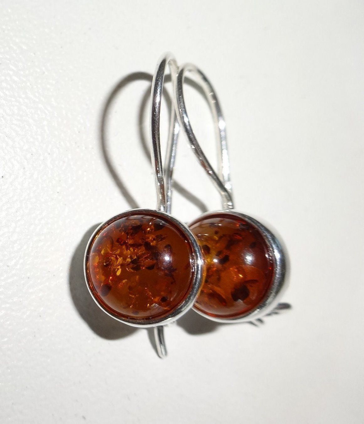 Orecchini pendenti & Orecchini a lobo: Bernstein Ohrringe 925 Silber - round – Nuovo e nell'imballaggio originale da Visp venduto da steinschmuckwelt