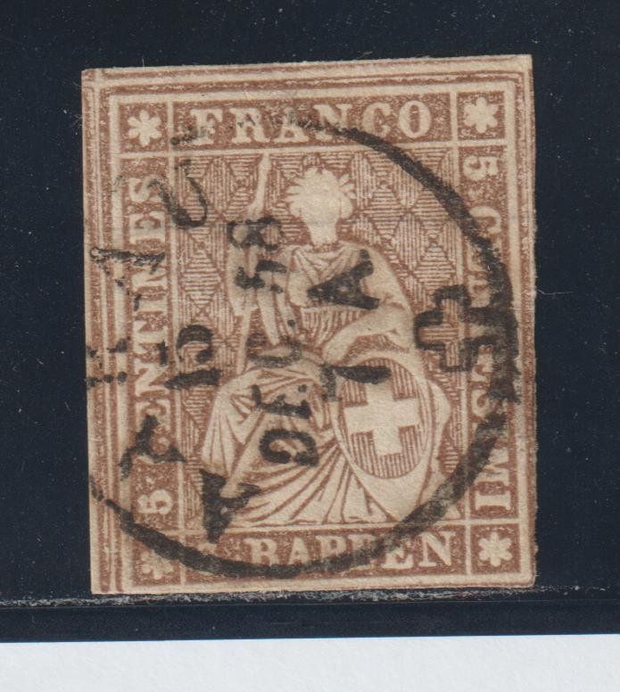 Tutti i francobolli: Strubel 22 D mit Stempel AARAU – Usato da Siebnen venduto da Fstaehli
