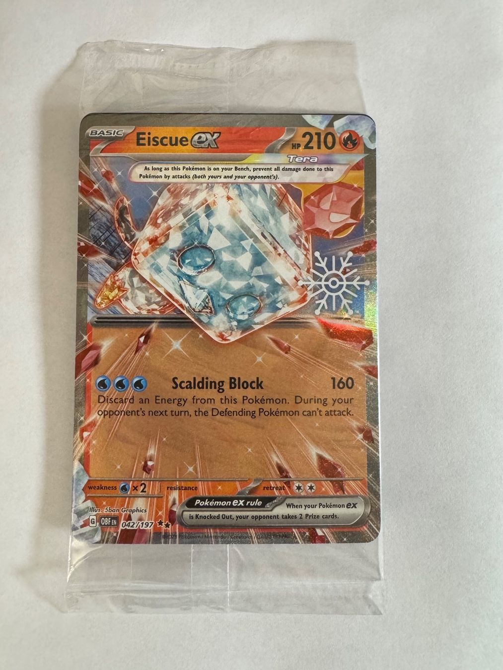 Pokémon Sammelbilder & Trading cards: Pokémon OBF - Eiscue Ex - 42 / 197 - ENG – Neu (gemäss Beschreibung) aus Staad SG von miaCards