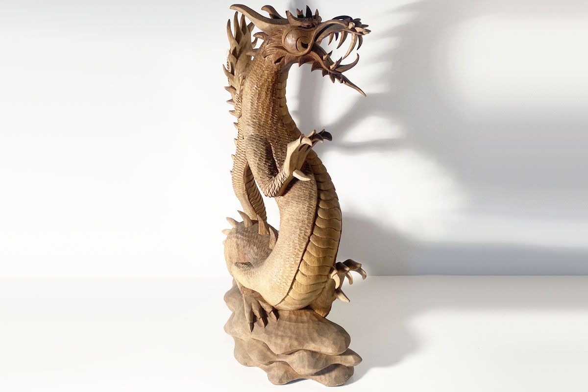 Sculture & Statue: Handgeschnitzer Holz Drache Bali 80 cm – Usato da Ballwil venduto da ClassicGallery 1