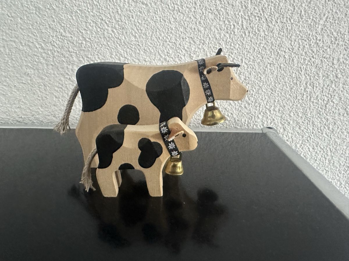 Trauffer Giocattoli: Trauffer Holzkuh mit Kalb – Usato da Chur venduto da Monbijou26 2
