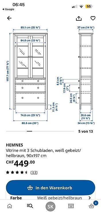 Vitrinen: Hemnes Vitrine – Gebraucht aus Willerzell von Tinner79 4