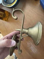 2 Vintage Messing Kerzenhalter + Messing Untersetzer / Topfs