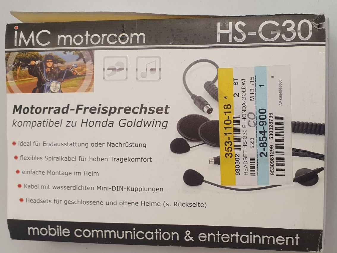 Honda Tutti i ricambio per moto: Honda Goldwing Headset – Nuovo e nell'imballaggio originale da Baar venduto da Haule