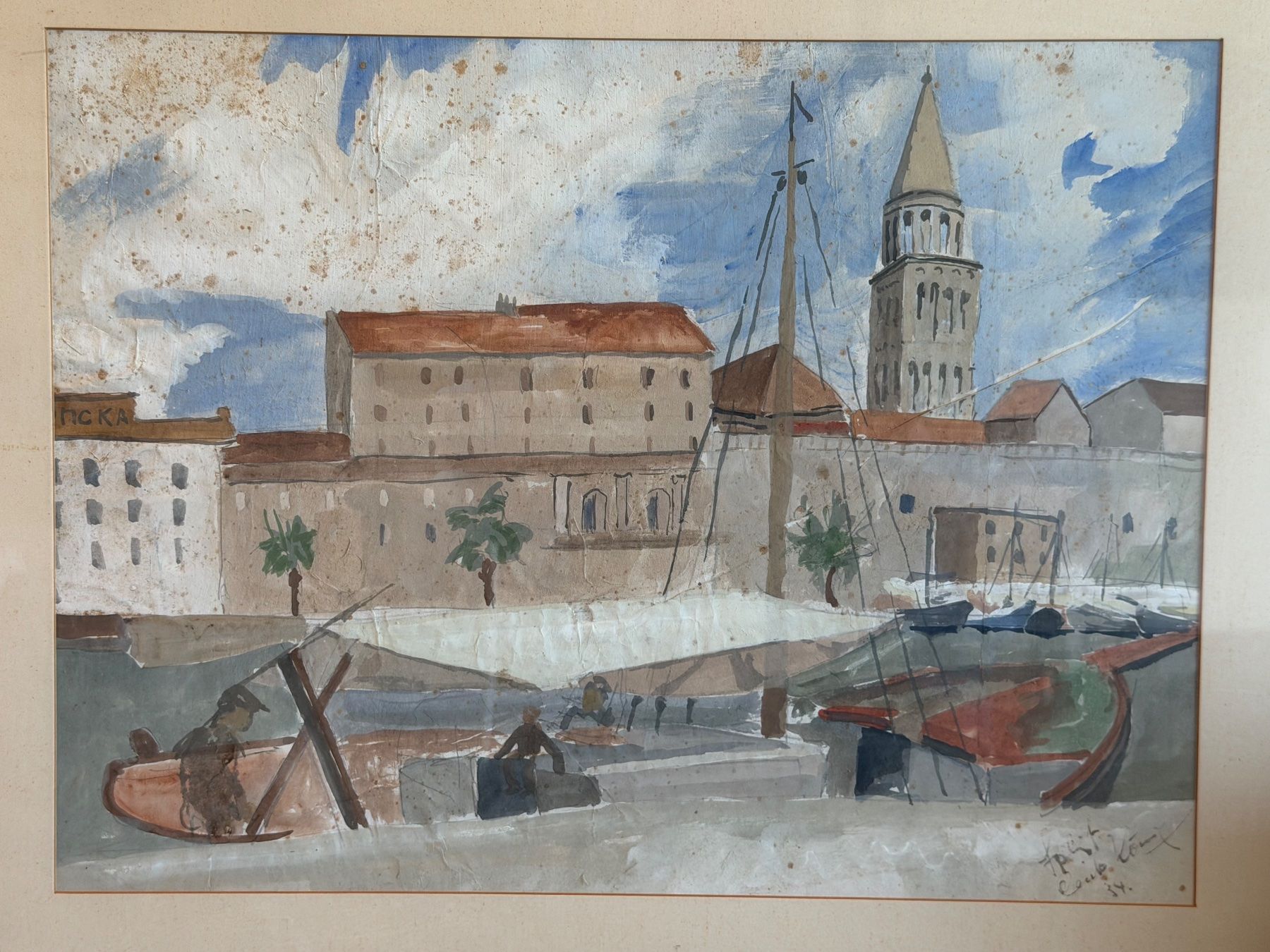 Gemälde: Carlo König 1900-1970 Basel Aquarelle Split 1934 – Gebraucht aus Basel von PAUL_ART 3