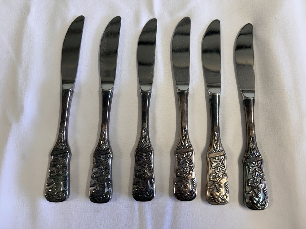 Besteck: 6 Messer aus Silber – Gebraucht aus Kehrsiten von fot_55m5
