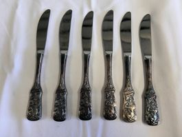 6 Messer aus Silber