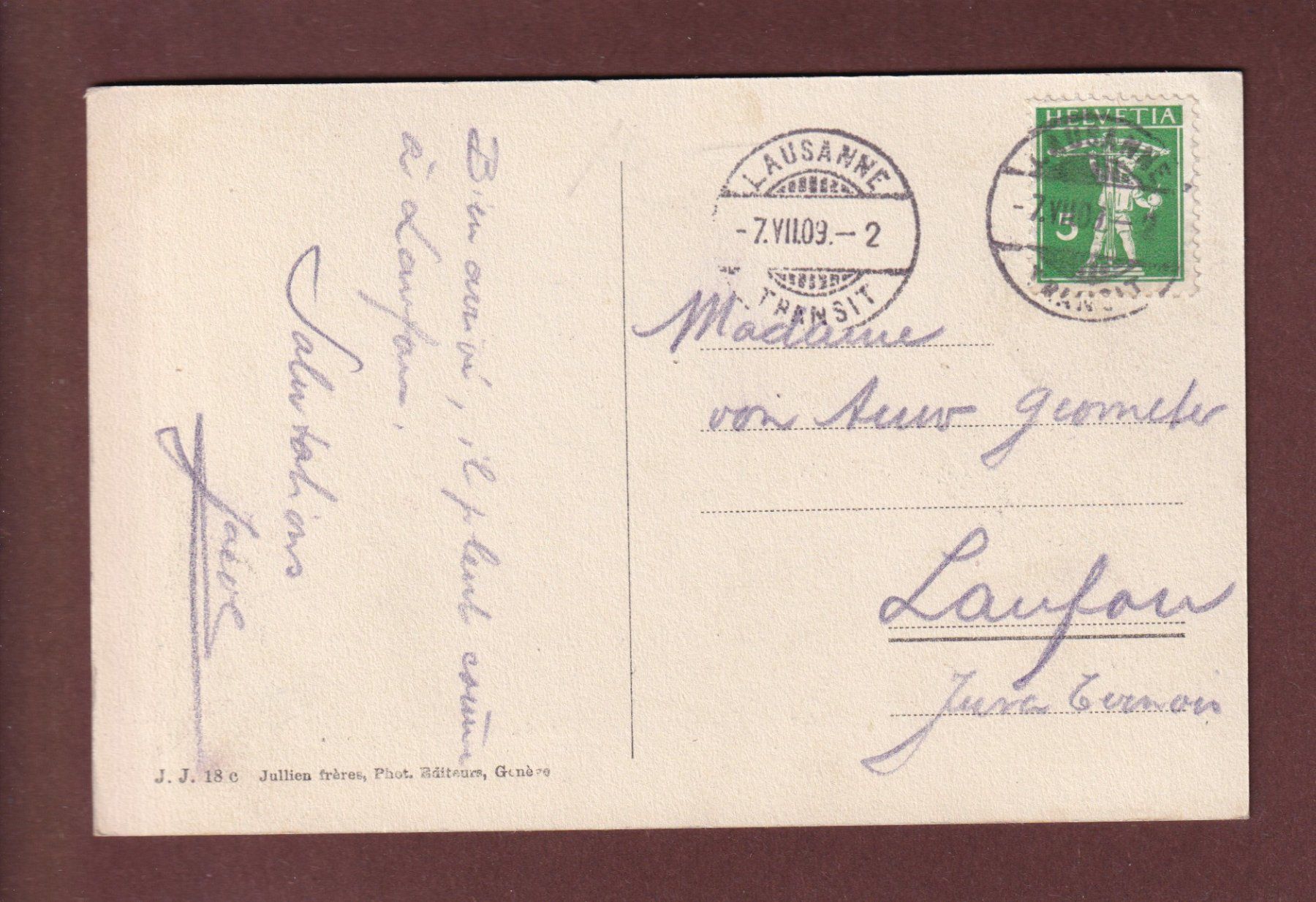 Ansichtskarten: LAUSANNE - Château et Cathédrale - 1909 – Gebraucht aus Pully von nicecards 1