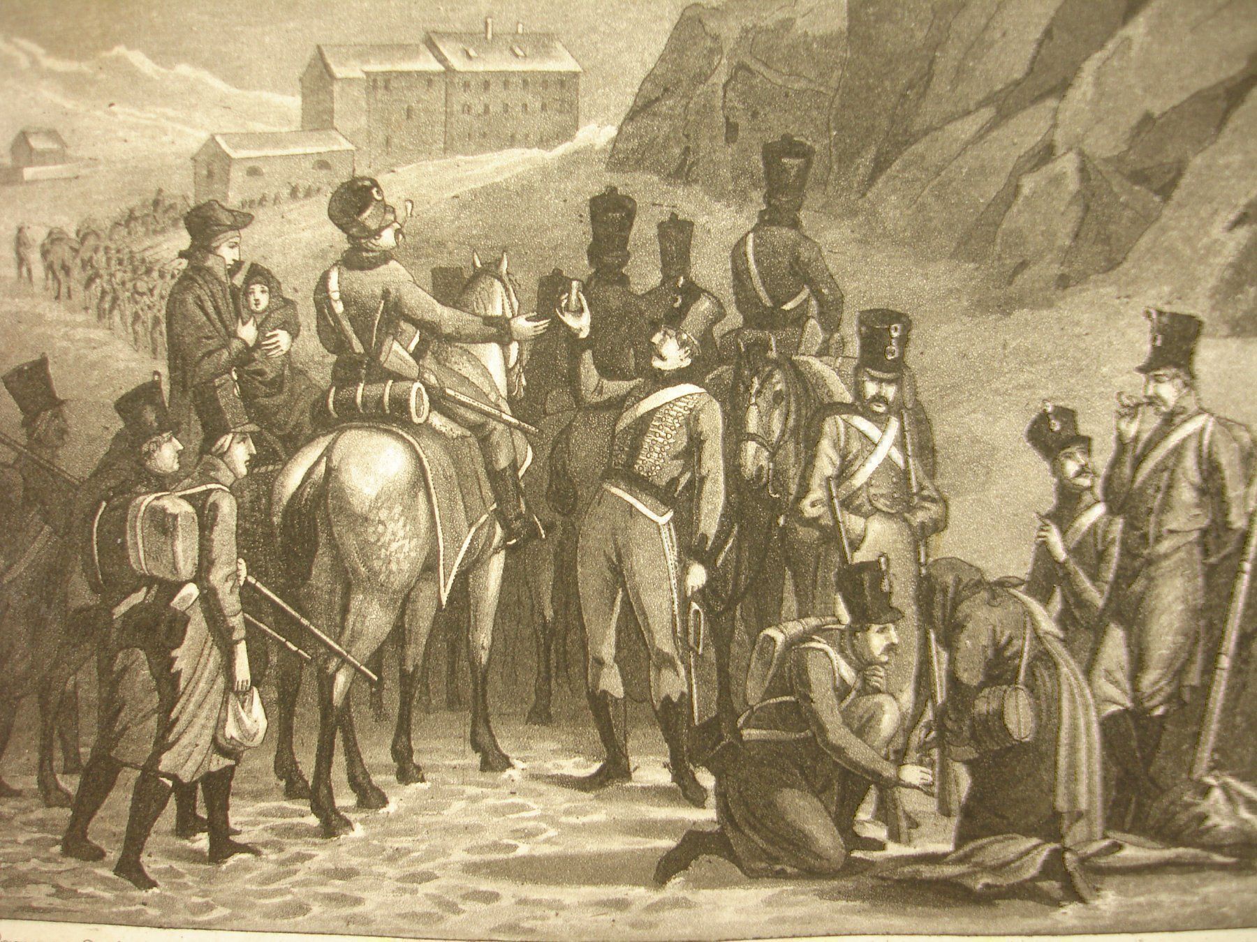Stiche: FRIMONT ALPENÜBERQUERUNG, AQUATINTA 1837 – Gebraucht aus Grüningen von Kartensammler 2