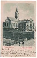 Wyl - St. Gallen, Protestantische Kirche, gelaufen 1901