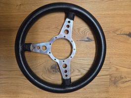 Moto-Lita Lenkrad 14" Leder schwarz flach gelocht