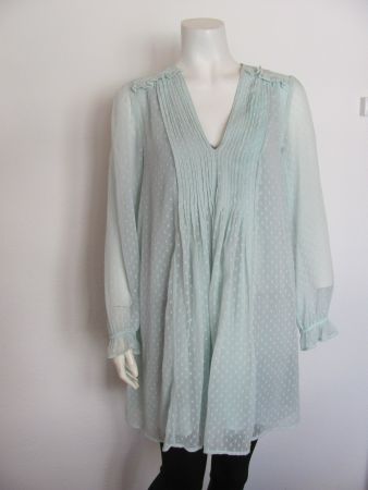 Leichte Sommer Tunika, Mint mit Pünktchen, Grösse 36