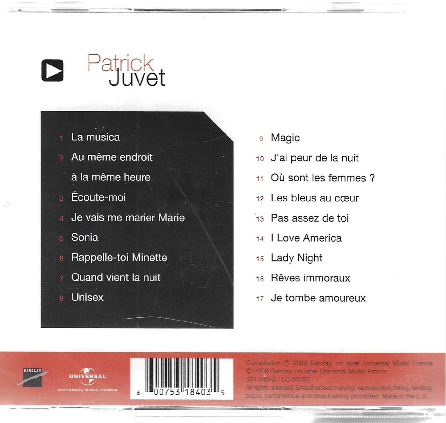 CD: Patrick Juvet  - Le meilleur de – Usato da Savagnier venduto da Ne2065 1