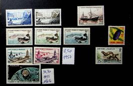 ST PIERRE-ET-MIQUELON TIMBRES NEUFS** 1955-1962 /JU92