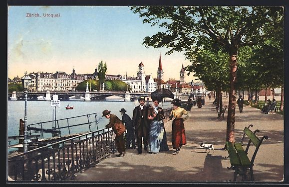 Cartoline postali: AK Zürich, Utoquai, 1911 – Usato da Berlin venduto da bartko-reher