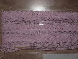 Baumwoll Häkelspitze rosa 11mm breit