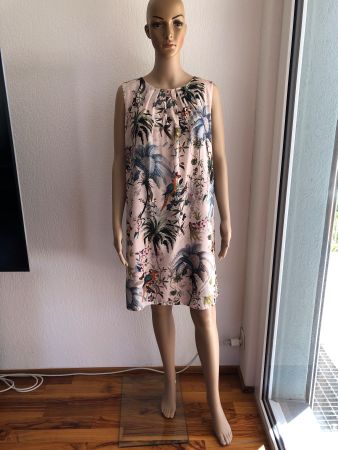 Kleid floral M Blumen Vogel