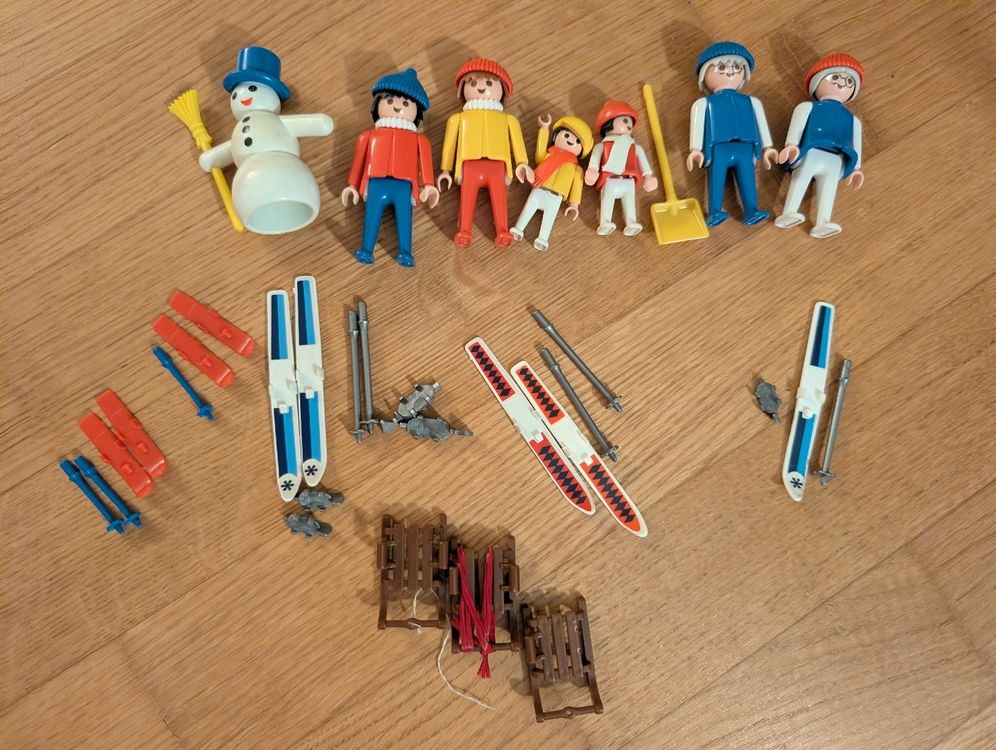 Playmobil 3467 – Famille En Vacances De Ski – 1985 – Complet Et Excellent état