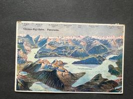 AK 1918 Rigi Bahn Panorama fleckig gelaufen (G3613)