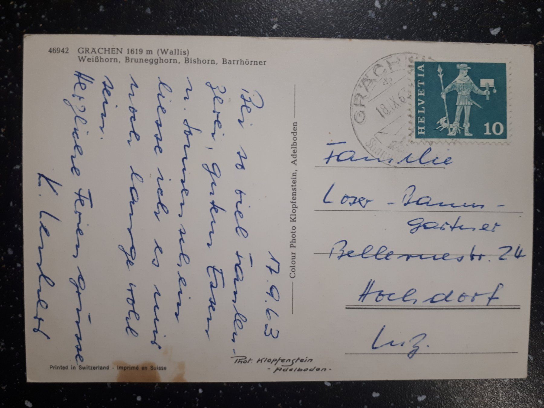 Cartes postales: GRACHEN - 1963 – D'occasion à Ponto Valentino par giorgia06 1